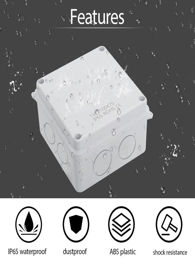 LeMotech Junction Box, Electrical Box IP65 Water Resistant Dustproof ABS Plastic Project Enclosure for Electronics White, External Size 3.9 x 3.9 x 2.8 inch - Image 5